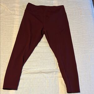 Burgundy High-Waisted Leggings